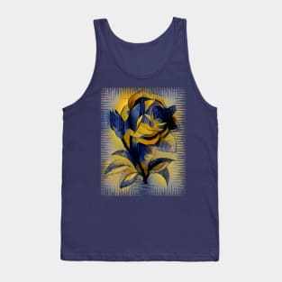 Yellow Denim Rose Tank Top